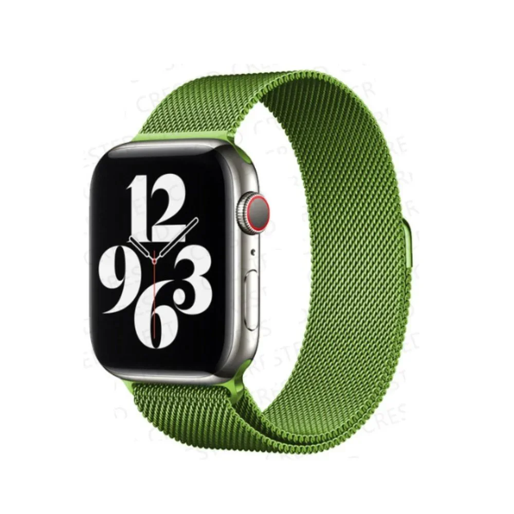 NEW BAND Grass Green Milanese Stainless For Apple Watch - Picture 1 of 5